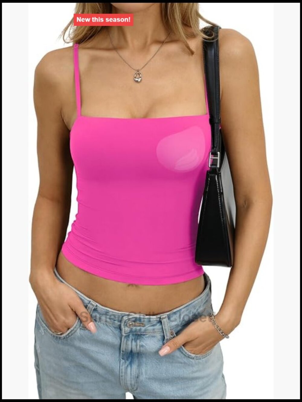 Padded Double Lined Tank Top with Built in Bra Camisole Racerback Sleeveless